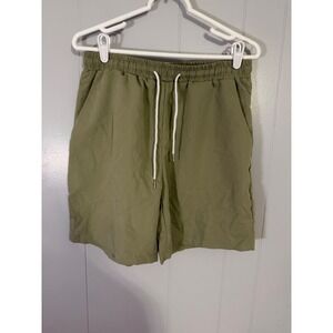Manfinity Shorts Mens Medium Green Elastic Waist Drawstring Casual Pocketed